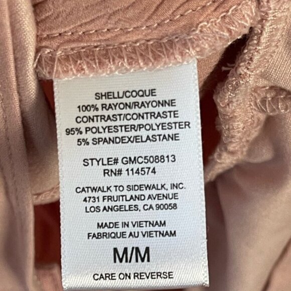 Anthropologie Nurode Tie-Neck long sleeve Bodysuit - Fall Pink size medium - Picture 9 of 12